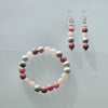 "Raspberry" earrings and bracelet set