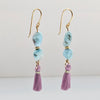 Larimar earrings with tassel