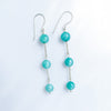 Aquamarine Earrings on a silver chain