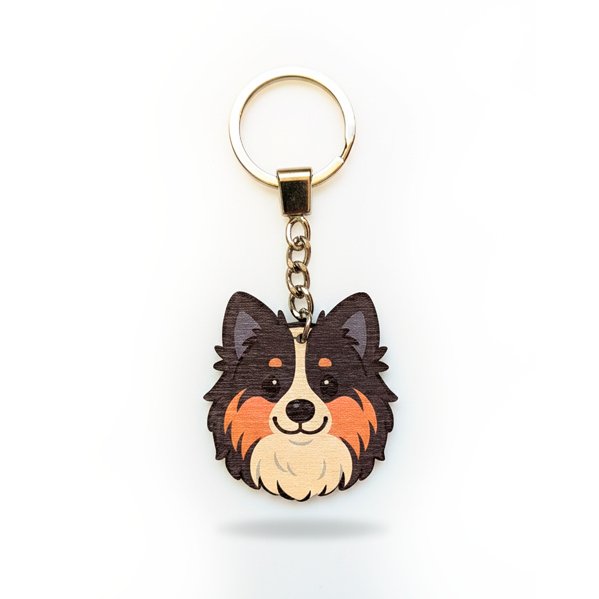 Mörk Collie Dogi – Nyckelring