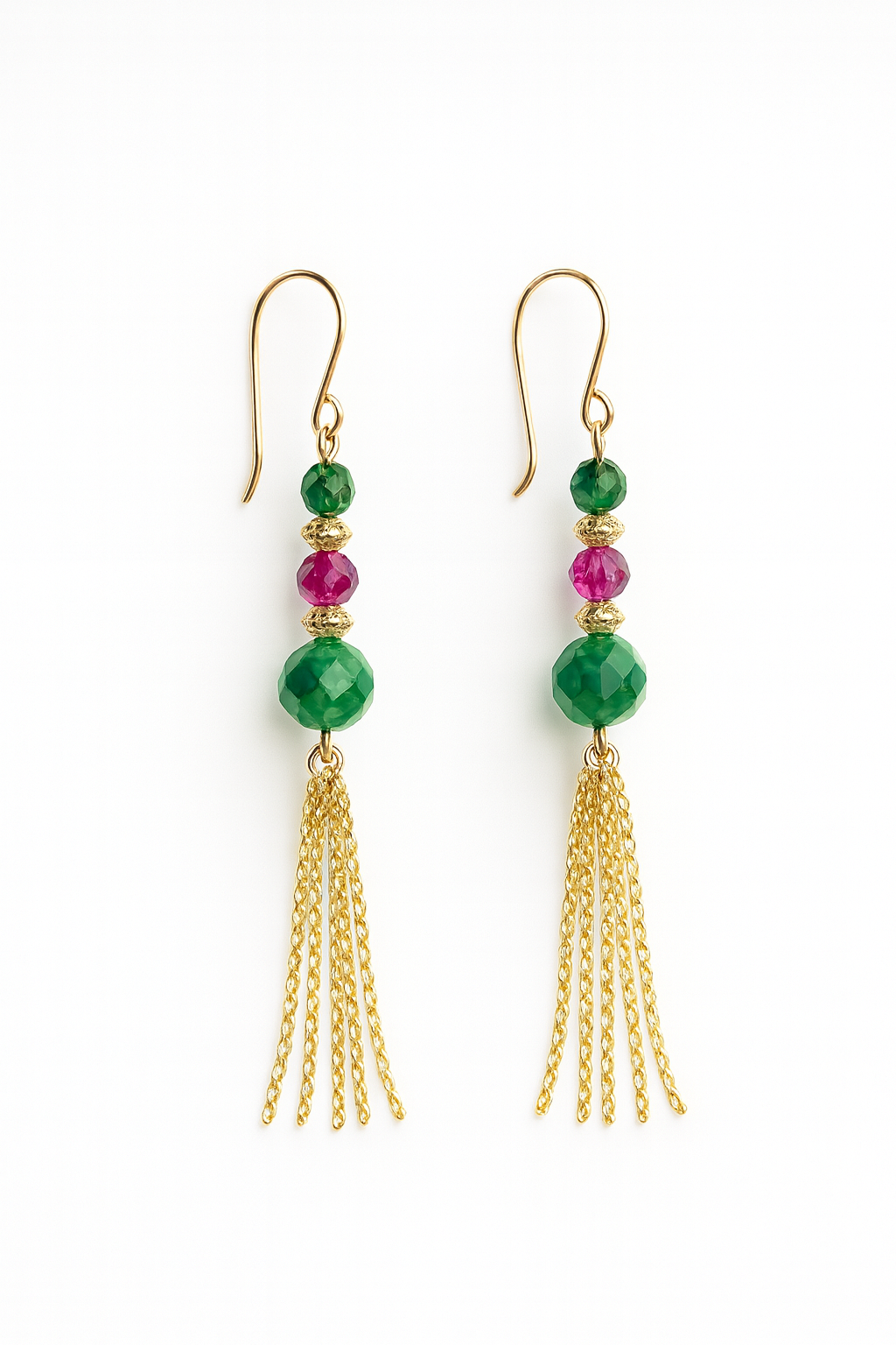 Emerald Gleam –fasettihiotut tiikerinsilmäkorvakorut