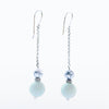 Silver dangle earrings with amazonite bead