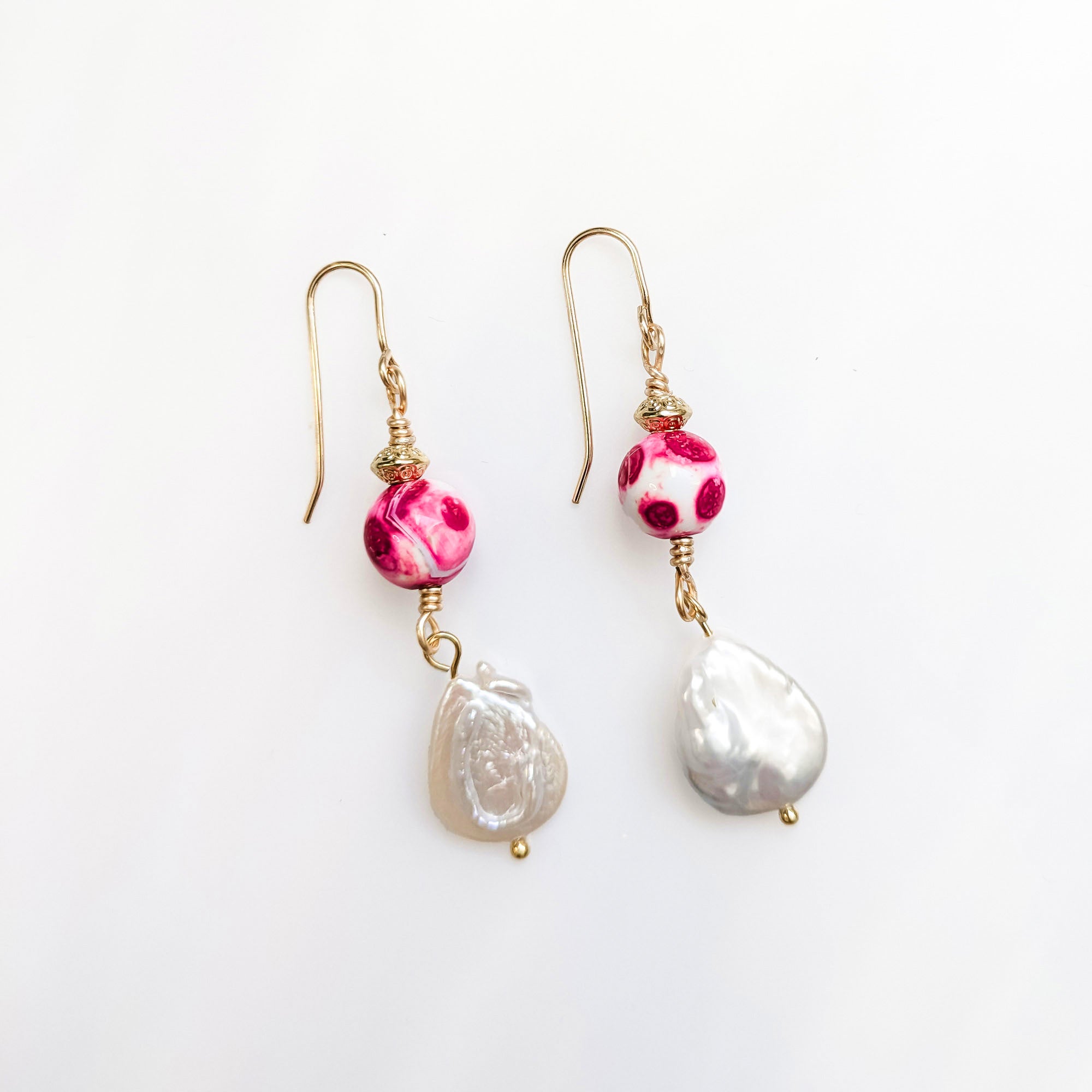 Magenta Pearl Drops -korvakorut