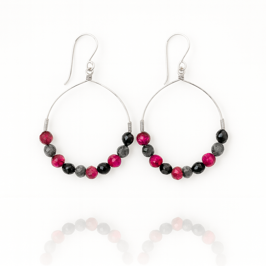 Magenta Half-Hoops -korvakorut