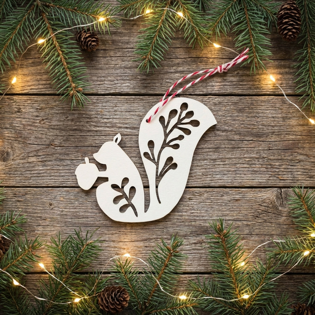 Söt ekorre i skogen