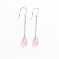 Pinkit/Liilat pisarat hopeaketjussa