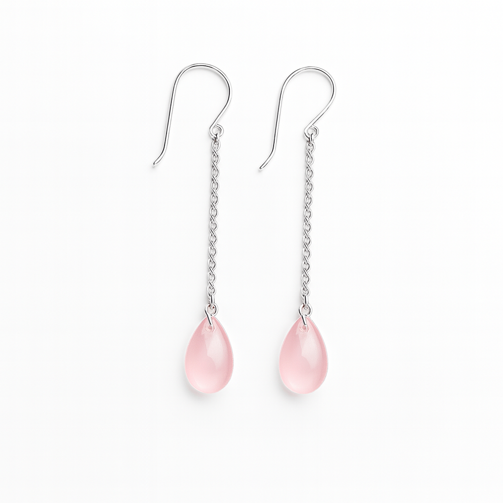 Pinkit/Liilat pisarat hopeaketjussa