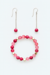 "Lingonberry" earrings and bracelet set