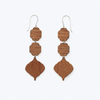 Wooden earring, three shapes