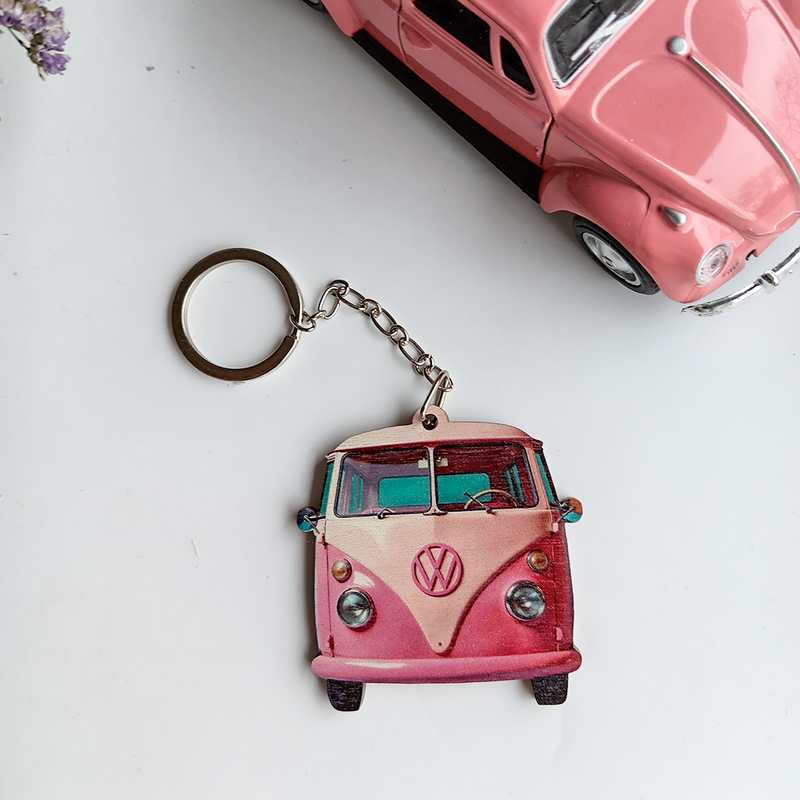 Volkswagen Transporter Pink keychain