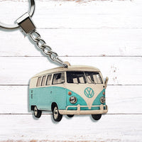 Volkswagen retro buss nyckelring, vintage färger