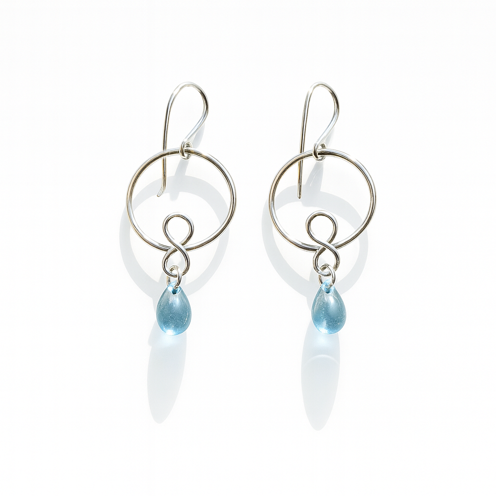 Infinity Drop - Silverring och glasdroppe