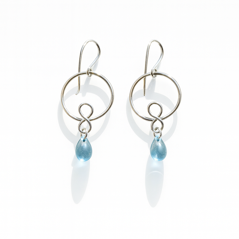 Infinity Drop - Silverring och glasdroppe