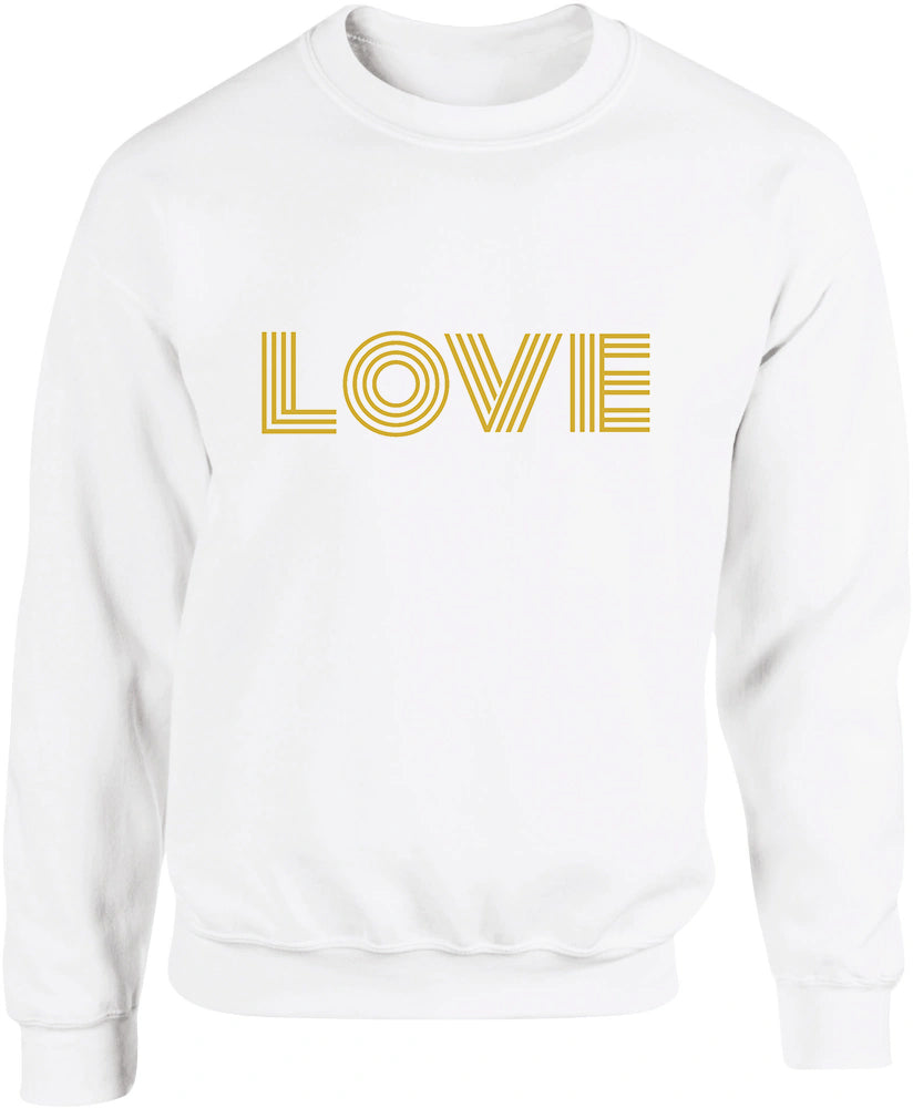 LOVE-tröja – guldfärgat vinyltryck