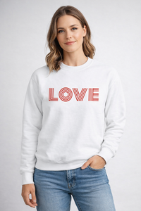 LOVE sweatshirt – red vinyl print