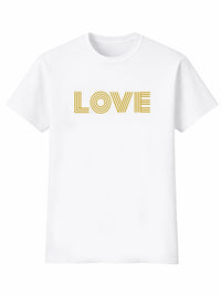 Men's LOVE T-shirt, gold vinyl print