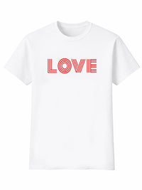 Herr LOVE T-shirt, rött vinyltryck