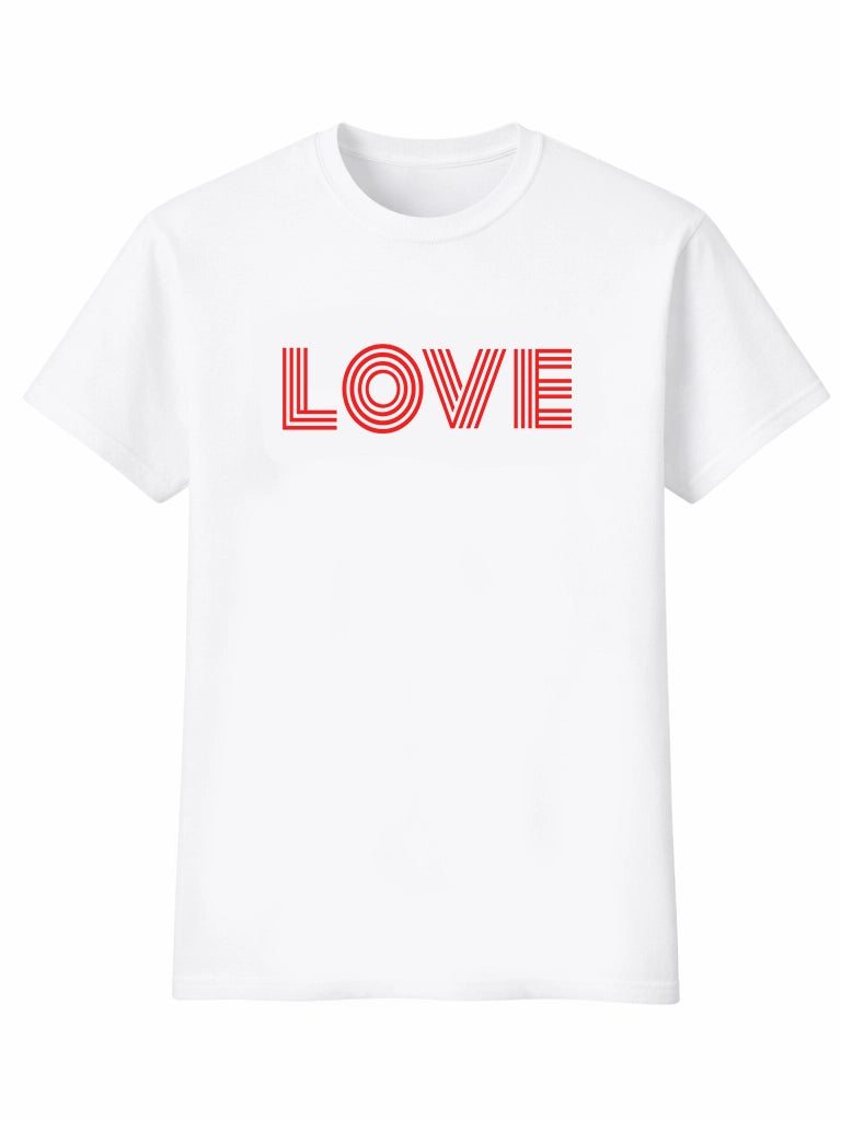 Herr LOVE T-shirt, rött vinyltryck