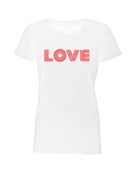 Dam LOVE T-shirt, rött vinyltryck