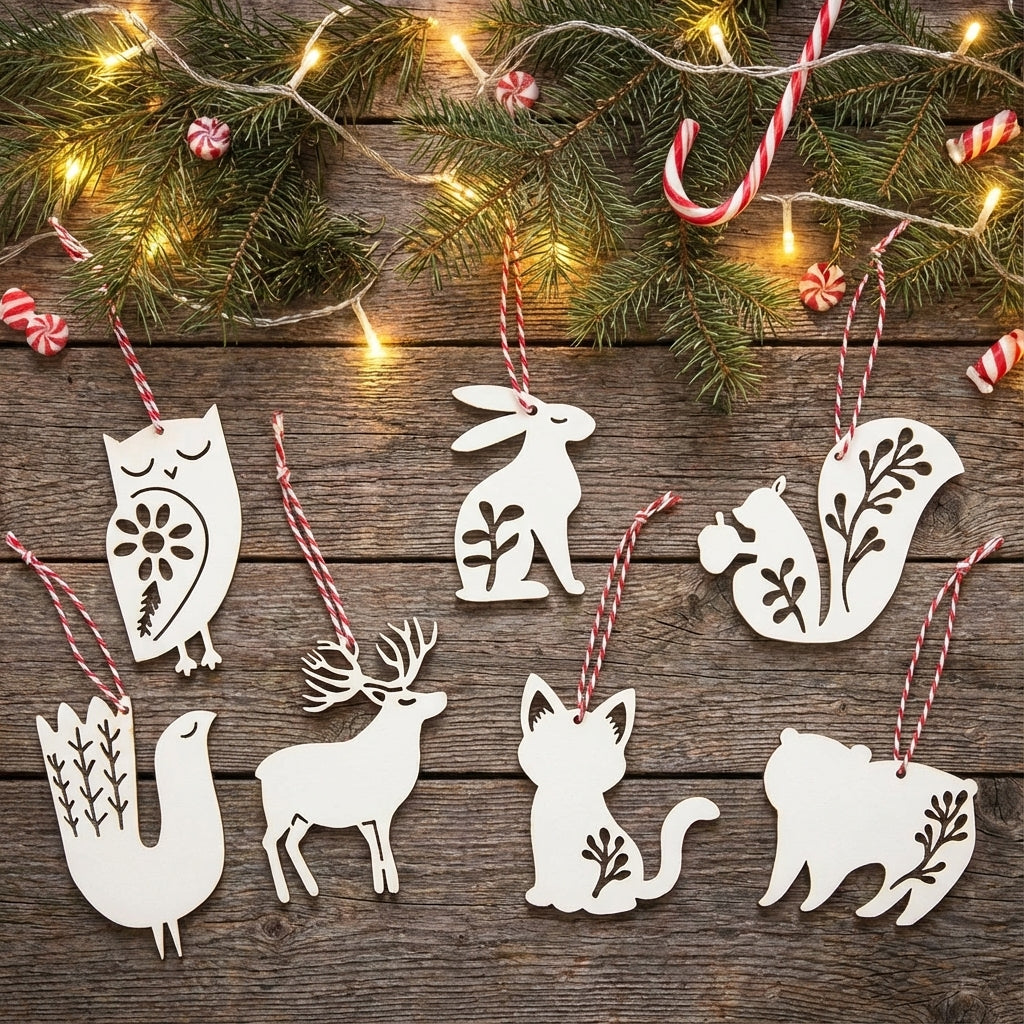 Winter Forest Friends, 8 Christmas decorations